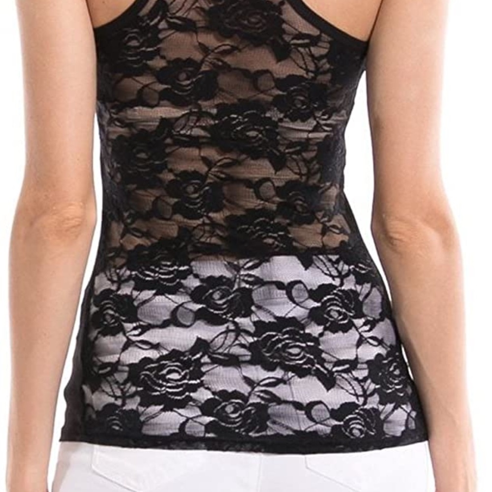 Like-New Black Dotted-Lace Talula/Aritzia Tank Top
